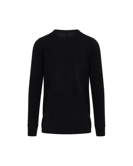 Rick Owens Black 'Long Sleeve Level T-Shirt, Round Neck, , 100% Cotton, Size: Small for men