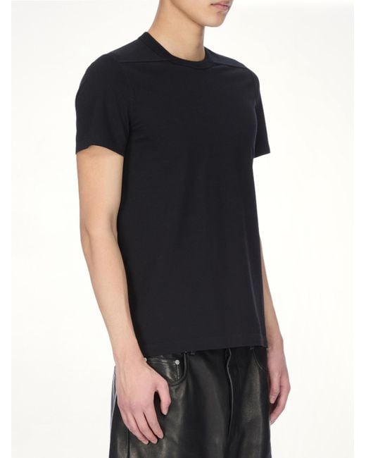Rick Owens Black Short Level T, Short Sleeves, 100% Cotton, Size: Small for men
