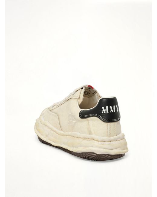 Maison Mihara Yasuhiro White Blakey Bleached Canvas Low Top Sneakers for men