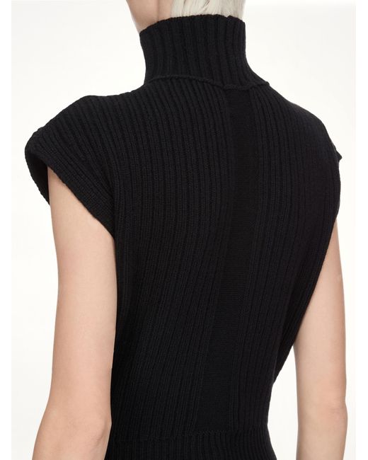 Rick Owens Black Sl Turtle Cable Sweater, Long Sleeves, 100% New Wool