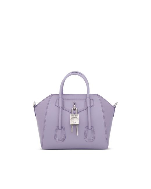 Givenchy Mini Antigona Lock Bag In Box Leather In Mauve in Purple | Lyst