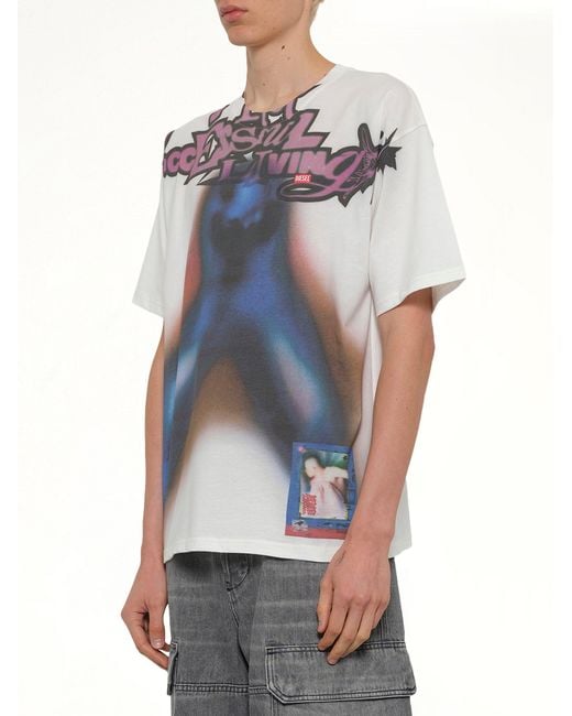 DIESEL Blue T-Boxt-V13 T-Shirt for men