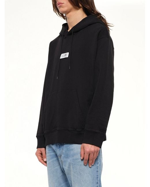 MM6 by Maison Margiela Black Mm6 Patch Hoodie for men