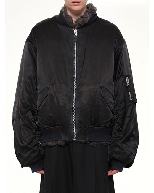 Doublet Black Smoke Fur Reversible Bomber Jacket for men