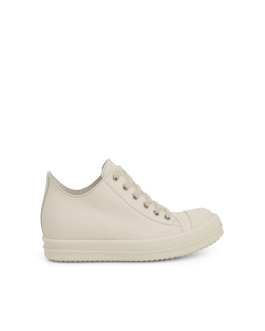 Rick Owens Natural Low Leather Sneakers, , 100% Leather