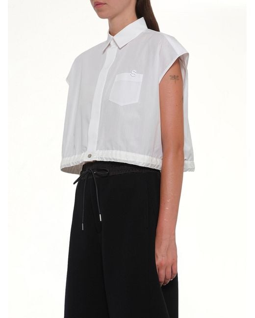 Sacai White S Cotton Poplin Shirt