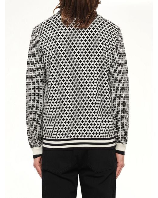 KENZO Gray Fairisle Jumper for men