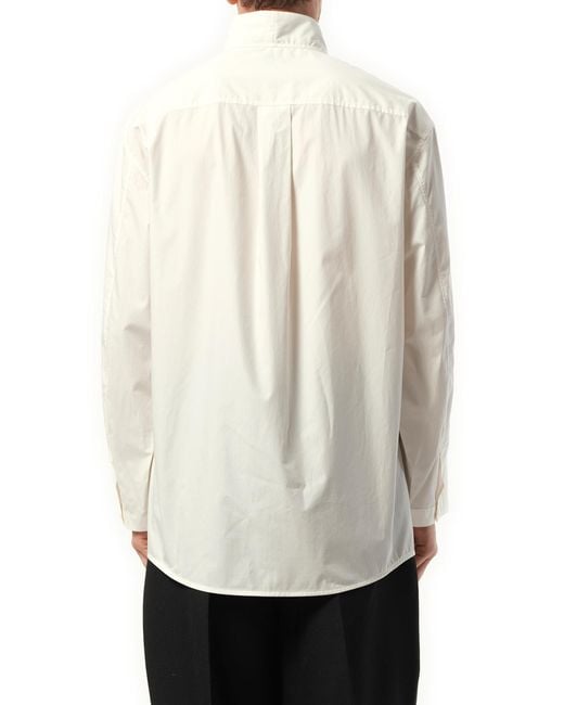 Lemaire White Vareuse Top, 100% Cotton, Size: Medium for men