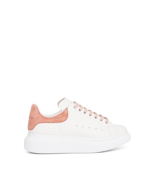 Alexander McQueen White Larry Oversized Sneakers, /Clay, 100% Calf Leather