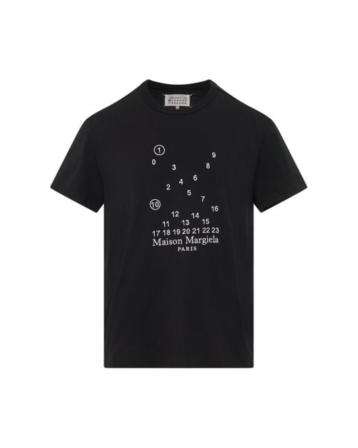 Maison Margiela Numbers Logo T-shirt In Black for Men | Lyst UK
