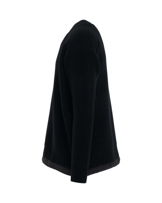 Sacai Black Wool Knit Pullover for men