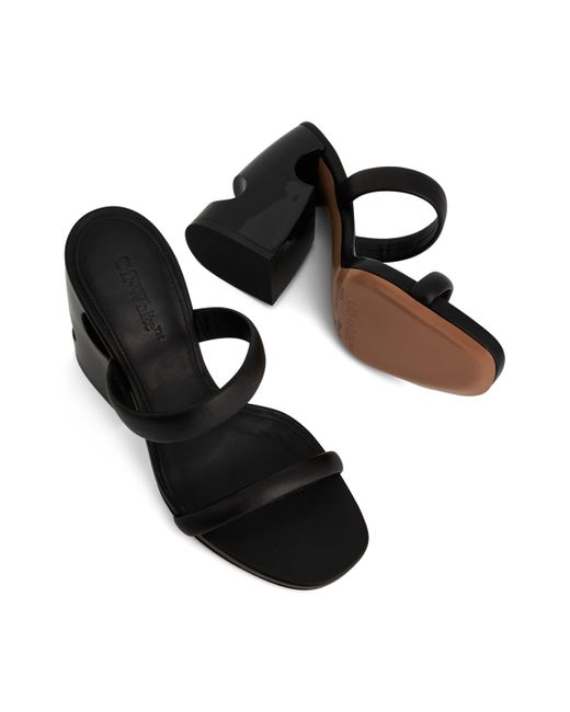 Off-White c/o Virgil Abloh Black Off- Tonal Meteor Block Mule Sandals, , 100% Leather