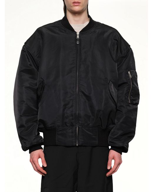 Entire studios Black Broad Bomber Jacket for men