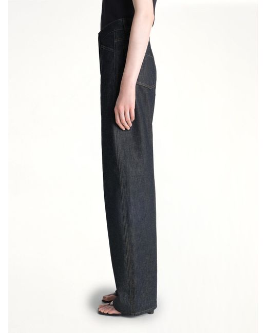 Lemaire Blue High Waisted Curved Pants
