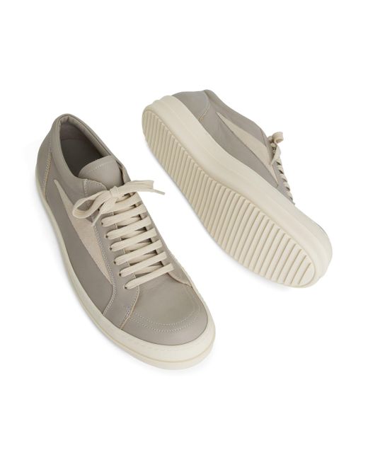 Rick Owens White Vintage Leather Sneakers, , 100% Calf Leather for men
