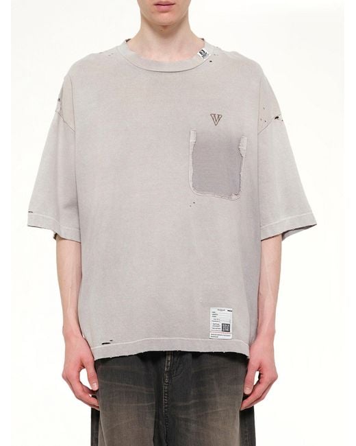 Maison Mihara Yasuhiro Gray Sun Faded T-Shirt for men