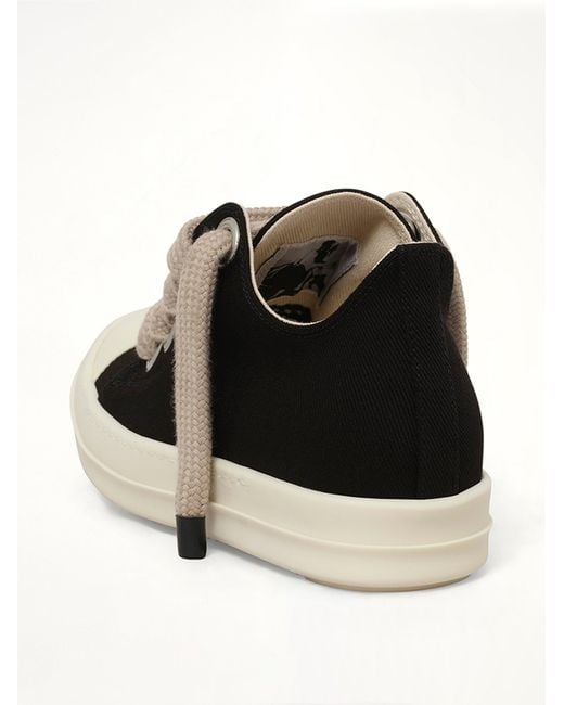Rick Owens Black 13Oz Overdyed Denim Jumbolace Low Sneaker