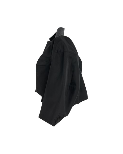 Sacai Black Double-Faced Silk Cotton Jacket, Long Sleeves, , 100% Cotton