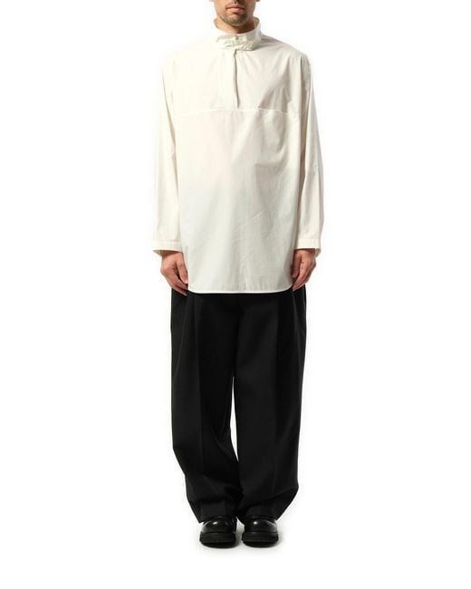 Lemaire White Vareuse Top, 100% Cotton, Size: Medium for men