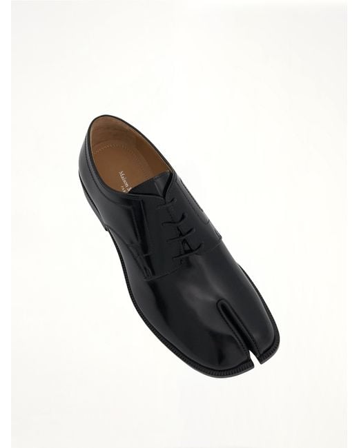 Maison Margiela Black Tabi Lace-Ups Stitch Shoes