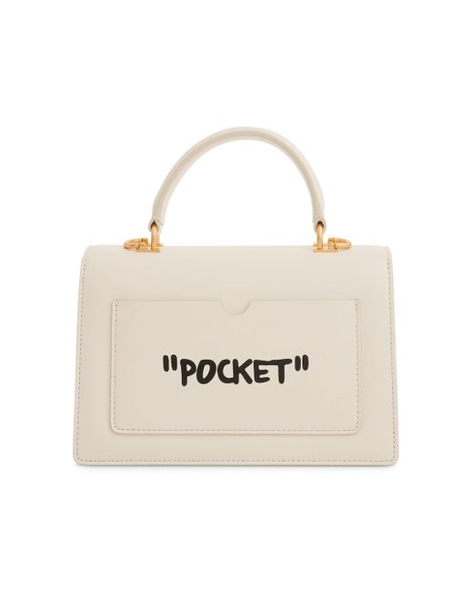 Off-White c/o Virgil Abloh White Off- Of- Jitney 1.4 Top Handle Quote Bag, /, 100% Leather