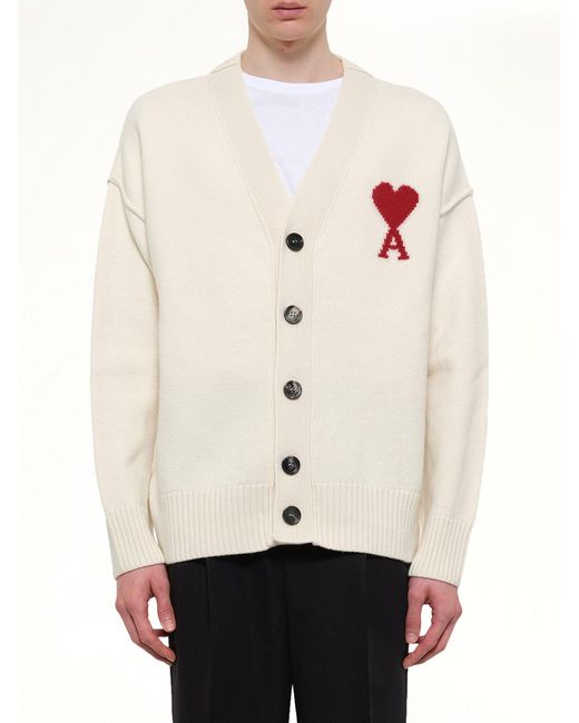 AMI Natural Ami De Coeur Cardigan for men