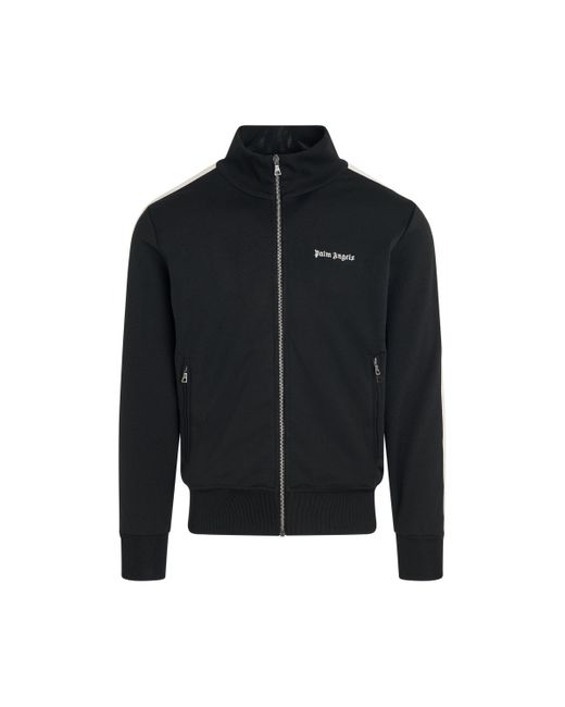 Palm Angels Black 'Classic Logo Track Jacket, Long Sleeves, /Off, 100% Polyester, Size: Small for men