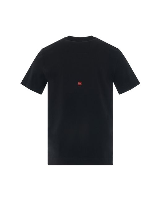 Givenchy Black Slim Fit T-Shirt With Patch, , 100% Cotton, Size: Large for men