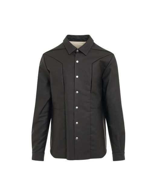 Rick Owens Strobe Woven Outershirt In Black/natural for Men | Lyst