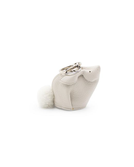 Loewe Bunny Charm In Soft Grained Calfskin In White | Lyst