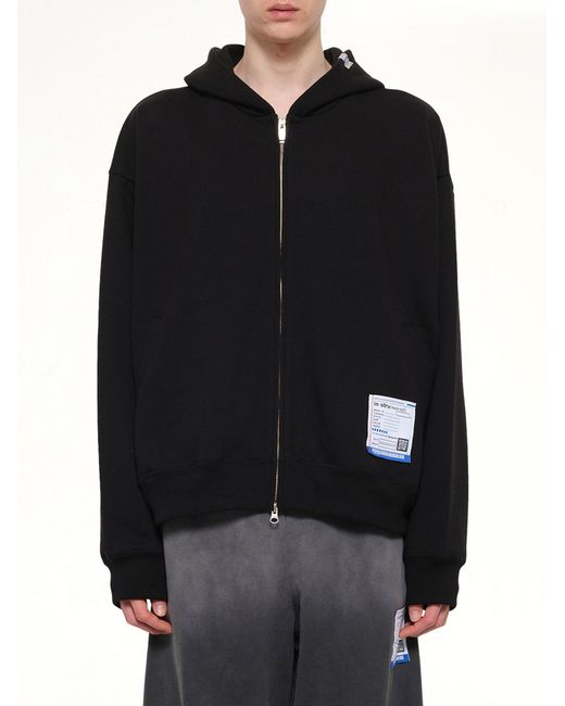 Maison Mihara Yasuhiro Black Instrumental Heavy Weight Zip Hoodie for men