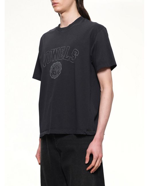 vowels Black Faded Collegiate T-Shirt for men