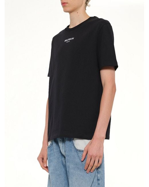 Balmain Black Small Paris T-Shirt for men