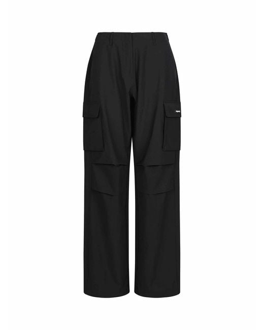 Coperni Black Tailored Wide Leg Cargo Pants, 100% Polyester, Size: Small