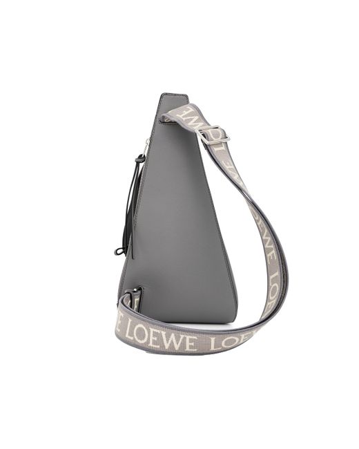 Loewe Gray Anton Sling Bag, Asphalt, 100% Supple Smooth Calf for men