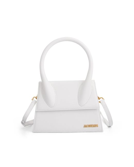 Jacquemus White Le Grand Chiquito Leather Bag, , 100% Leather