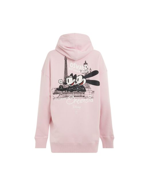 Givenchy Pink 'Disney Oswald Paris Hoodie, Long Sleeves, Light, 100% Cotton, Size: Small