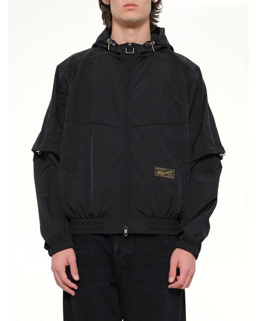 Wooyoungmi Black Detachable Sleeve Windbreaker for men