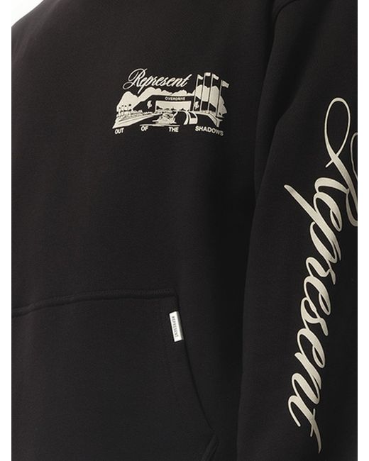Represent Black Raceway Hoodie, 100% Cotton, Size: Small for men