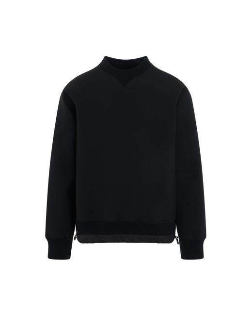 Sacai Black Suiting Bonding Pullover, Long Sleeves, , 100% Polyester for men