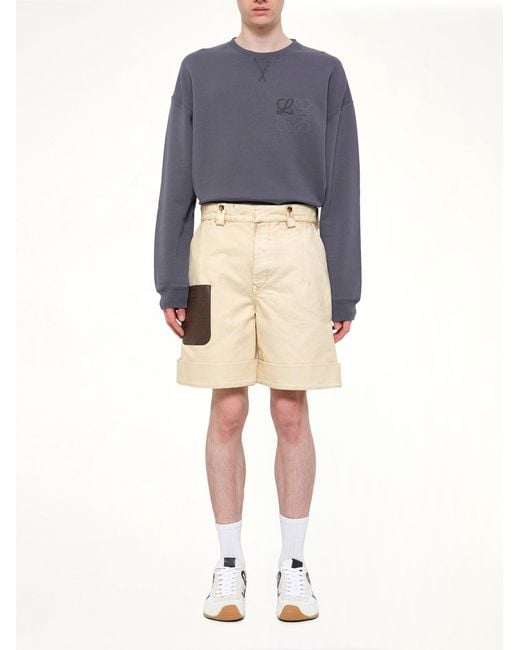 Loewe Blue Turn-Up Shorts for men