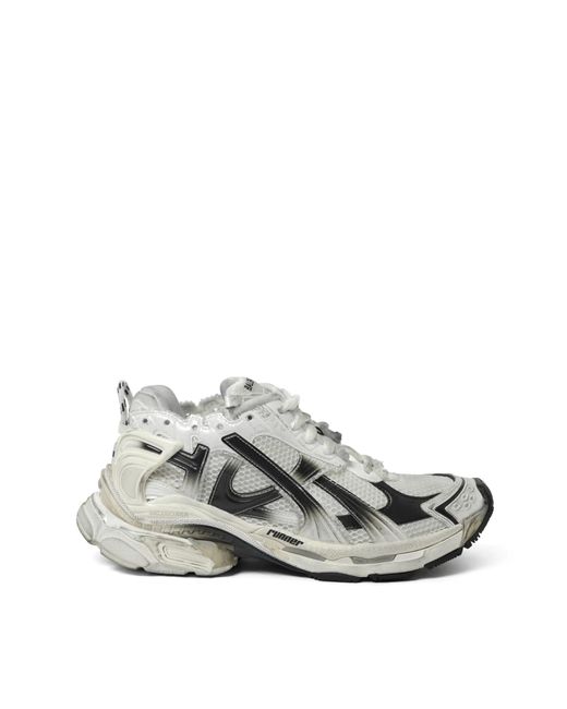 Balenciaga White Runner Gradient Sneakers, 100% Polyurethane