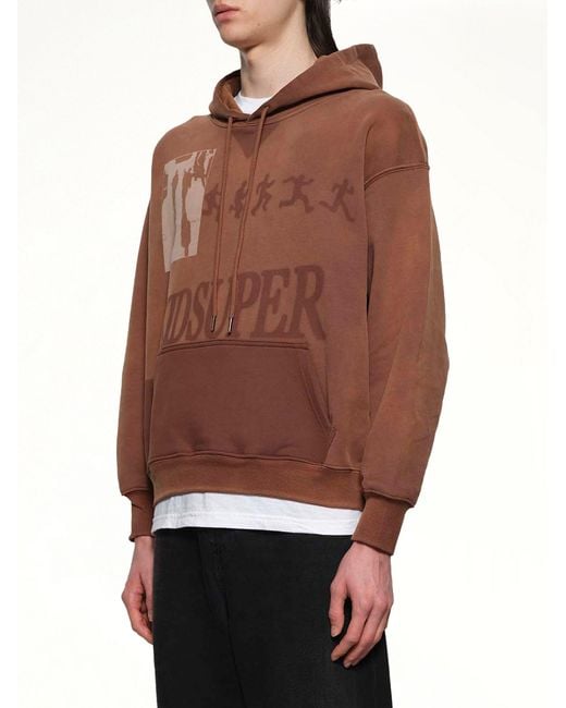 Kidsuper Brown Sun Faded Hoodie for men