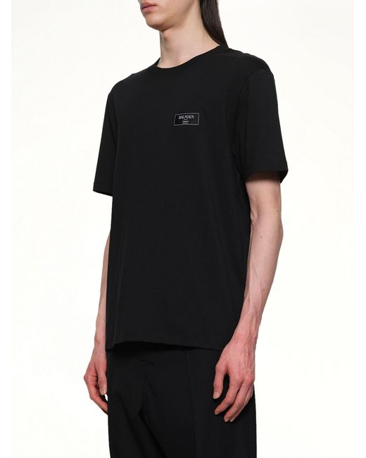 Balmain Black Couture Label Regular T-Shirt for men