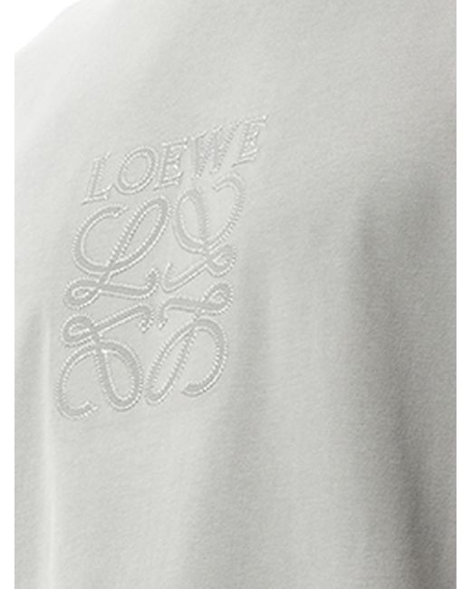 Loewe Gray Faded Anagram T-Shirt, Short Sleeves, 100% Cotton, Size: Small for men