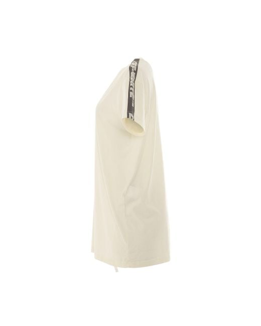Off-White c/o Virgil Abloh White Off- Athleisure Logo Band Dress, Round Neck, Short Sleeves, , 100% Cotton