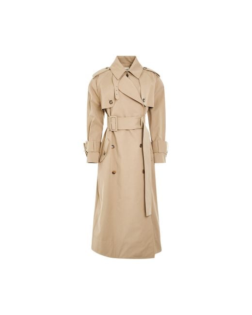 Khaite Natural Rennie Trench Coat, Long Sleeves, , 100% Cotton