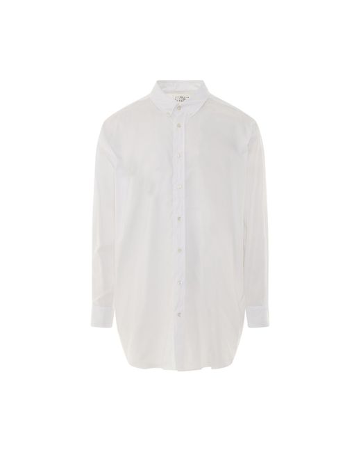 Maison Margiela White Oversize Long Sleeve Shirt, , 100% Fabric for men