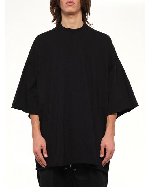 Rick Owens Black Heavy Jersey Tommy T-Shirt for men