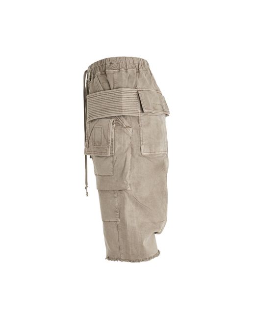 Rick Owens Gray 'Foil Denim Creatch Cargo Pods, , 100% Cotton, Size: Small for men
